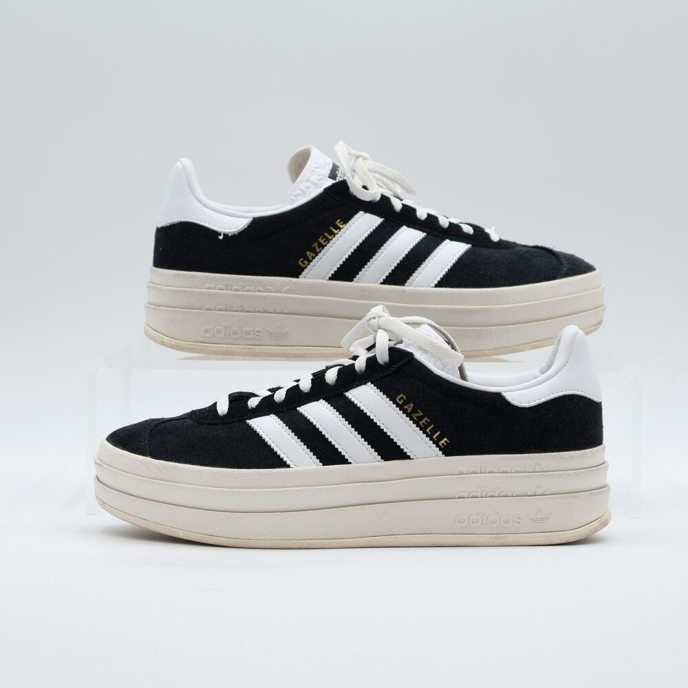 Adidas Gazelle Platform Casual Men's Sneakers Size 8.5 Black White